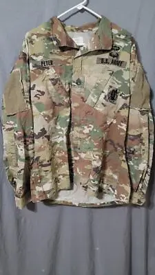 US Army USGI OCP Multicam  Insignia Uniform Fatigue Jacket Medium Long • $14.99