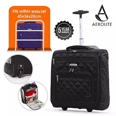 Aerolite EasyJet Carry On Cabin Hand Luggage Trolley Bag Suitcase Fits 45x36x20 • £54.99