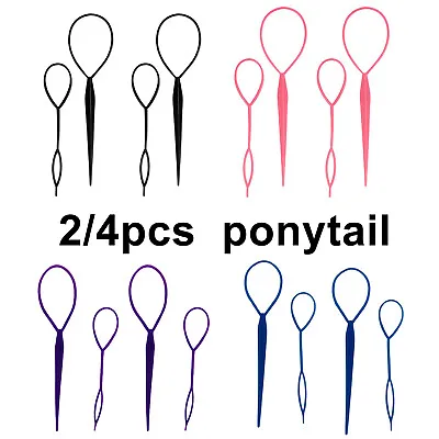 TOPSY TAIL HAIR BRAID TOOL Ponytail Maker 4 Color Hair Bun Hai Styling DIY Tool • £1.89