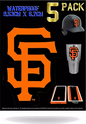 5 SF San Francisco Giants Vinyl Decal Sticker 3  X 4  Car Window Bumper Laptop • $9.99