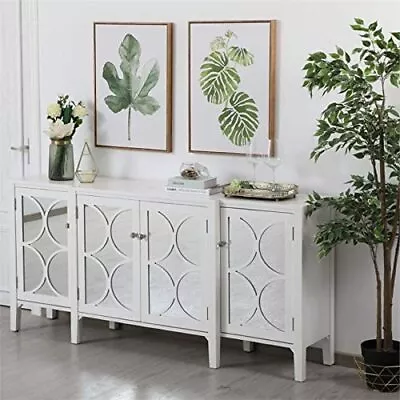 Mirrored White Cabinet Credenza Living Dining Room Bedroom Hallway Sideboard 72  • $1781.82