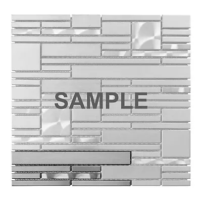 Brushed Nickel Jeweling Pattern Stainless Steel Blends Mosaic Tile Backsplash • $3.99