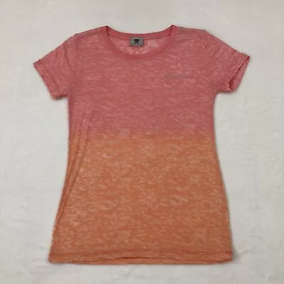 Wynn Encore Las Vegas Casino Pink Orange Sunset Lightweight Shear Shirt Womens M • $14.77