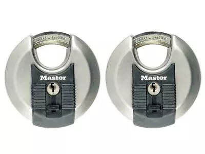 Master Lock Excell Stainless Steel Discus 70Mm Padlock Keyed Alike X 2 MLKM40T • £31.75