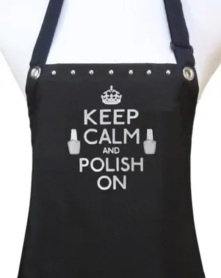 Nail Tech Apron  KEEP CALM POLISH ON  Waterproof Manicurist Manicure Pedicure  • $28.75