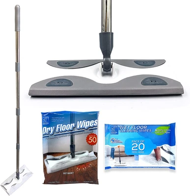 £19.62 • Buy Static Floor Wipes Mop, Flat Mop With Disposable Floor Wipes For Quick And Floor
