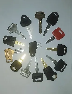 14 Keys Heavy Equipment Key Cat CATIPILLAR Daewoo HitachiJohn Deere JCB • $39.99