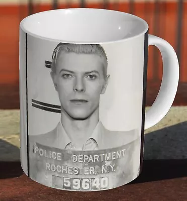 David Bowie Arrest Mugshot - Ceramic Tea / Coffee - Mug Cup • £7.49