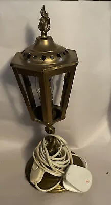 Vintage Or Antique Brass Coach / Carriage? Lamp Lantern Converted To Electric • £32.36