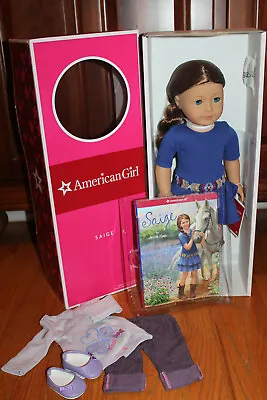 American Girl SAIGE Sage DOLL + BOOK + BONUS Doll OUTFIT Set RETIRED Fast SHIP • $411.07