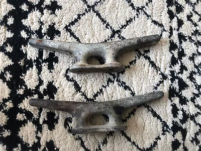 Boat Cleat Tiedown Old Vintage Steel Metal Dock Cleats Patina Weathered 9.5” • $34