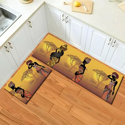 Traditional African Women Kitchen Mat Non-Slip Carpet Bedroom Floor Area Rugs • $11.99