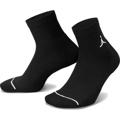 Nike Jordan Everyday Ankle Socks Mens 3 Pairs Black Multi Size Sportswear • $37.99