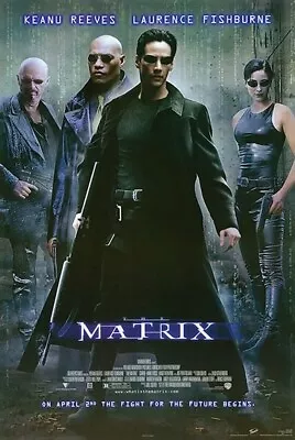 Matrix Keanu Reeves Laurence Fishburne Movie Poster 24  X 36  • $9.98