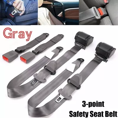 $45 • Buy 2Set Retractable 3 Point Safety Seat Belt Straps Car Vehicle Adjustable Belt Set