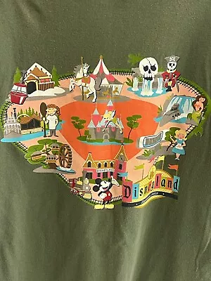 Vintage Disneyland Resort T-Shirt Short Sleeve Green Size Medium Disney  Logo • $25.99
