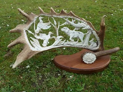 Stunning Real Fallow Deer Antler Carving - Dama Dama - Taxidermy - Hand Made • £195