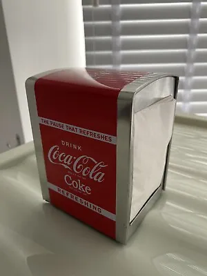 Coca-Cola Brand Small Napkin Tissue Dispenser - Official Licensed 2012 Red Coke • £12.95