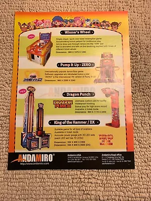$5.49 • Buy 11- 8 1/4''  Pump It Up Zero Andamiro Arcade Video Game Flyer