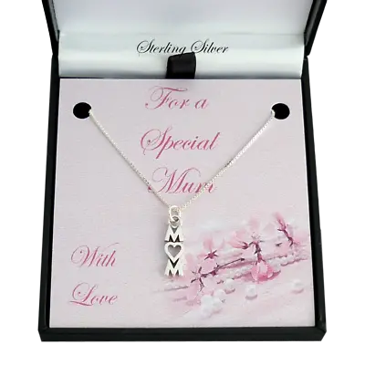 Sterling Silver Necklace For Mum Or Mummy. Mothers Day Gift. Choice Of Pendant. • £15.99