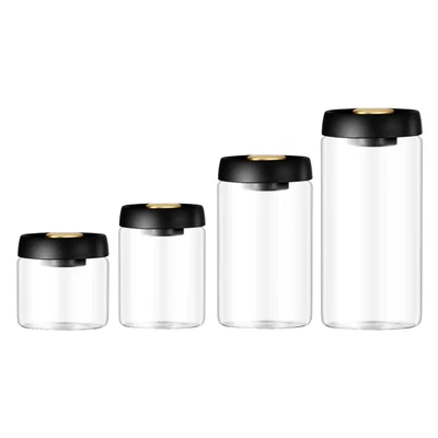 $25.11 • Buy Transparent Glass Vacuum Food Storage Canister Food Containers For Tea Beans