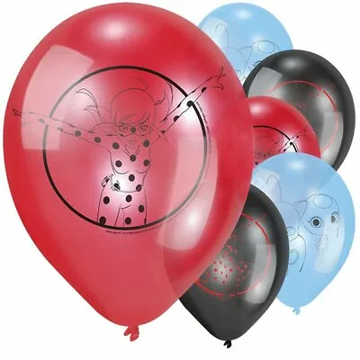 Official MIRACULOUS LADYBUG Party BALLOONS Latex 6 Pack 12 Inch Girls Birthday • £6.95