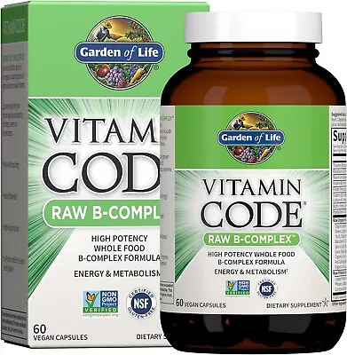 Garden Of Life Raw B Complex - Vitamin Code - 60 Vegan Capsules • $24.99