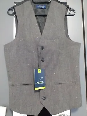Swear & Mason Skinny Fit Tailoring Waistcoat Grey Mix Color Size 38 New • £19.99