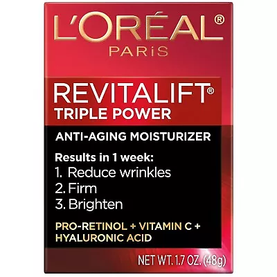 L'Oreal Revitalift Triple Power Anti-Aging Moisturizer - 1.7 Oz (48g) FREE SHIPP • $16.99