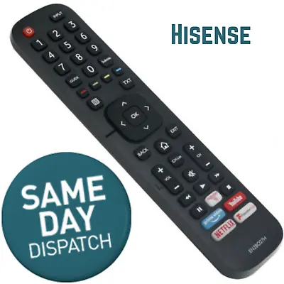£5.89 • Buy Genuine Hisense TV LED REMOTE CONTROL EN2BO27H NETFLIX YOUTUBE PRIME F PLAY KEYS