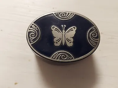 Vintage Lucretia Vanderbilt New York Face Powder Tin Vanity Box  Butterfly Decor • $11.99