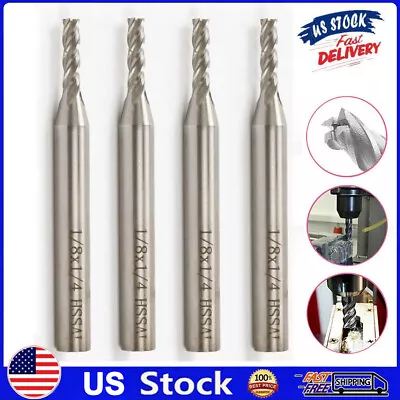 4PCS 1/8  HSS CNC End Mill 4 Flute Milling End Mill Cutter Drill Bit Maching US • $8.54