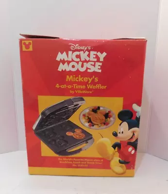 Mickey's 4-At-A-Time Waffler Disney Mickey Mouse Waffle Maker 5555-02 VillaWare • $84.95