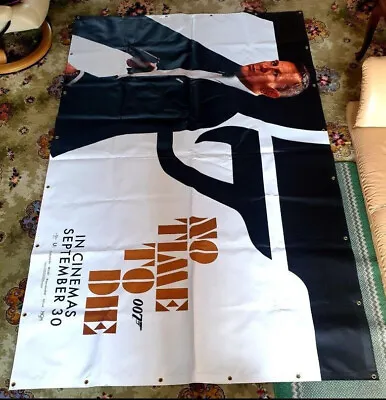 No Time To Die Original James Bond Vinyl Banner Cinema Poster September 2021 • £1300