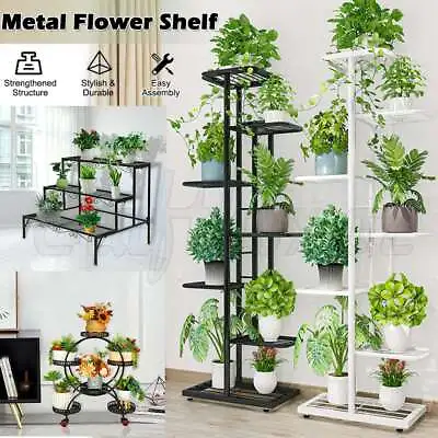 Indoor Outdoor Plant Shelf Rack Display Stand Multiple Flower Pot Holder Premium • $38.99