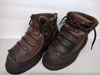 Doc Martin's Steel Toe Welders Guard Work Boot Mens Sz 8 Leather Brown Air Waves • $49.90