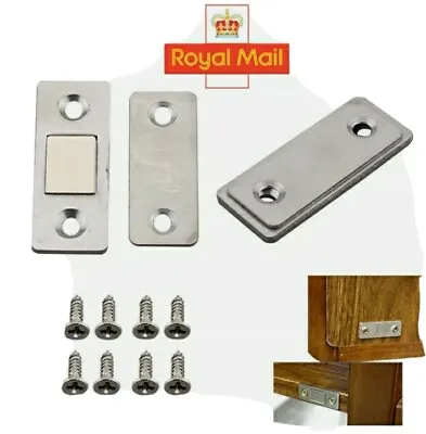 2-20 Pcs Strong Magnetic Catch Latch Ultra Thin For Door Cabinet Cupboard Closer • £3.34