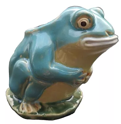 Vintage Majolica Pottery Toad On Lily Pad Jam Jar Or Sugar Bowl • $7.99