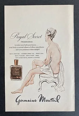 1966 Germaine Monteil Royal Secret Fragrance Nude Perfume Original Print Ad • $6.99