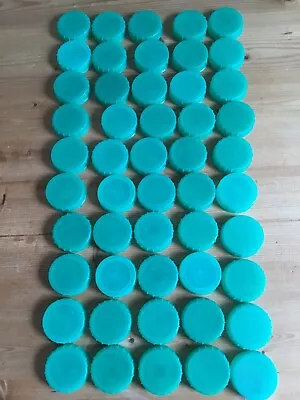 65 Green Plastic Milk Bottle Tops/Lids -Arts/Crafts/Projects/Numbers/Counting • £5