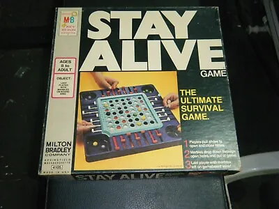 $12.99 • Buy Vintage 1971 Stay Alive Milton Bradley Board Game Missing Few Marbles Works Fine