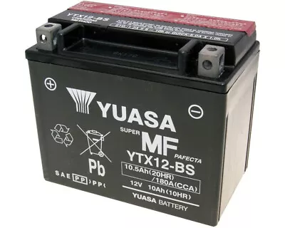 Yuasa YTX12-BS(CP) Motorcycle Battery • £44.95