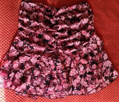 £0.99 • Buy PRIMARK Ladies SIZE 12 Pink Black Flowery Mini Skirt
