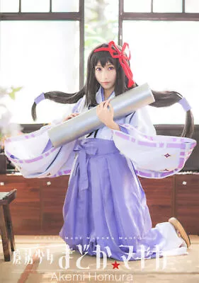 PUELLA MAGI MADOKA MAGICA Akemi Homura Kimono Yukata Costume Cosplay Costume New • $111.54