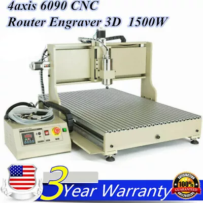 USB 4 Axis 6090 CNC Router Engraver Engraving Carving Milling Machine 1500W • $1813.50