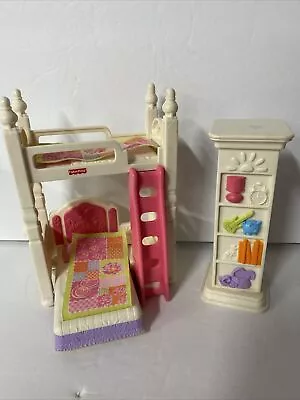 Matell Fisher Price Loving Family Dollhouse Kid Room Loft Bed And Shelf • $24.95