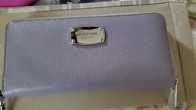 Michael Kors Leather Zip Around Wristlet Wallet Clutch Light Purple SUPER CLEAN • $55