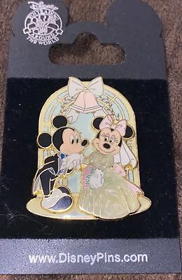 Disney Parks Mickey And Minnie In Chapel Wedding Groom Bride Pin New On Card • $19