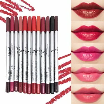 £3.99 • Buy Perfect Lip Liner Pencil 12 Colour Set Waterproof Long Lasting Velvet Lipstick