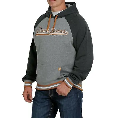 Cinch Men's Raglan Fleece Vintage Grey Sweatshirt Hoodie MWK1217007 • $49.97